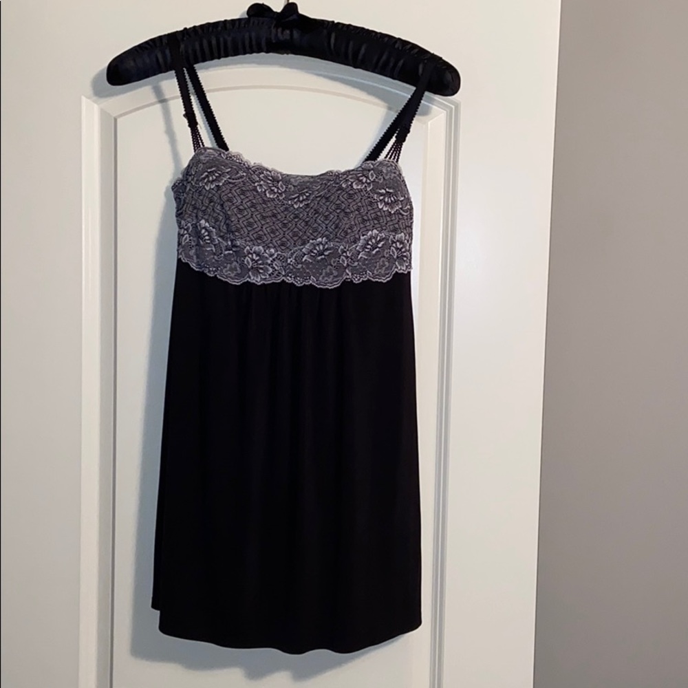 Soma bra insert black w/white lace nightie